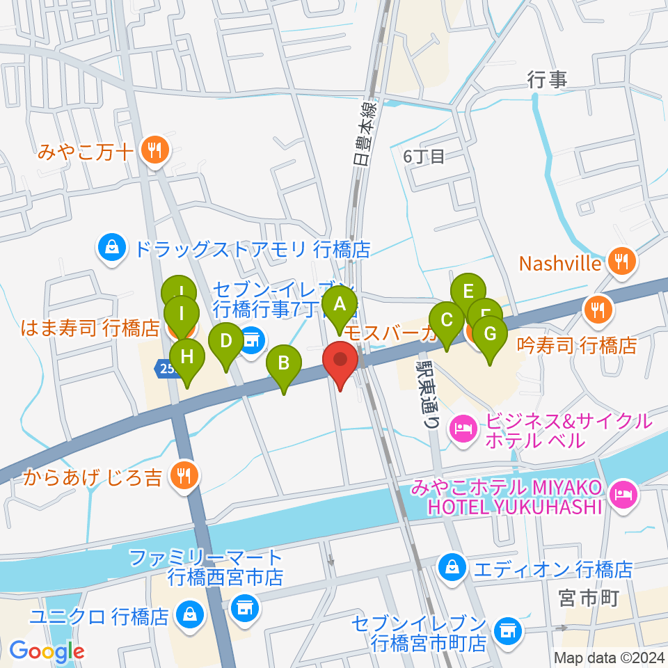 ソアラ楽器周辺のファミレス・ファーストフード一覧地図