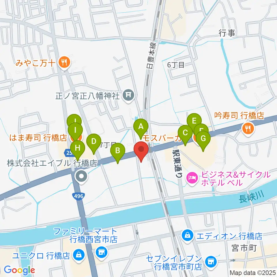 ソアラ楽器周辺のファミレス・ファーストフード一覧地図