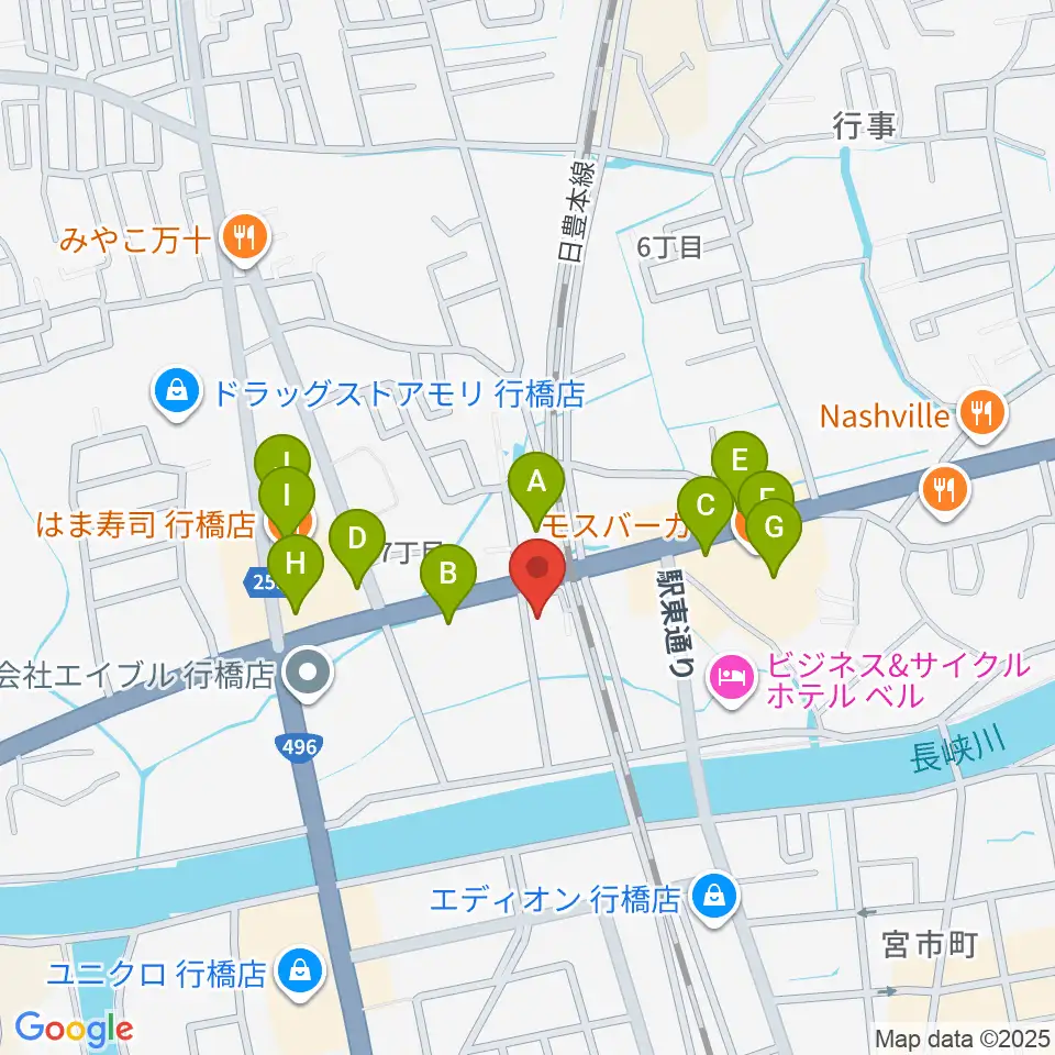 ソアラ楽器周辺のファミレス・ファーストフード一覧地図
