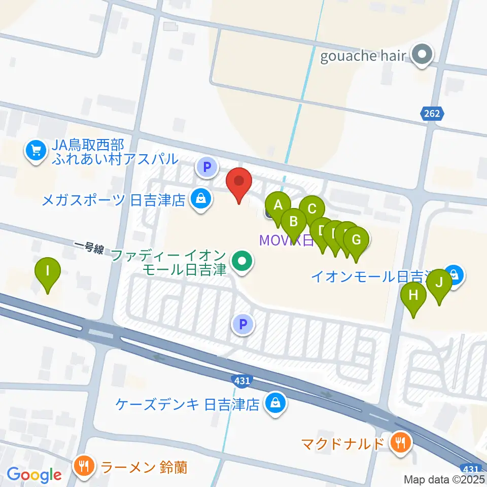 島村楽器 イオンモール日吉津店  周辺のファミレス・ファーストフード一覧地図