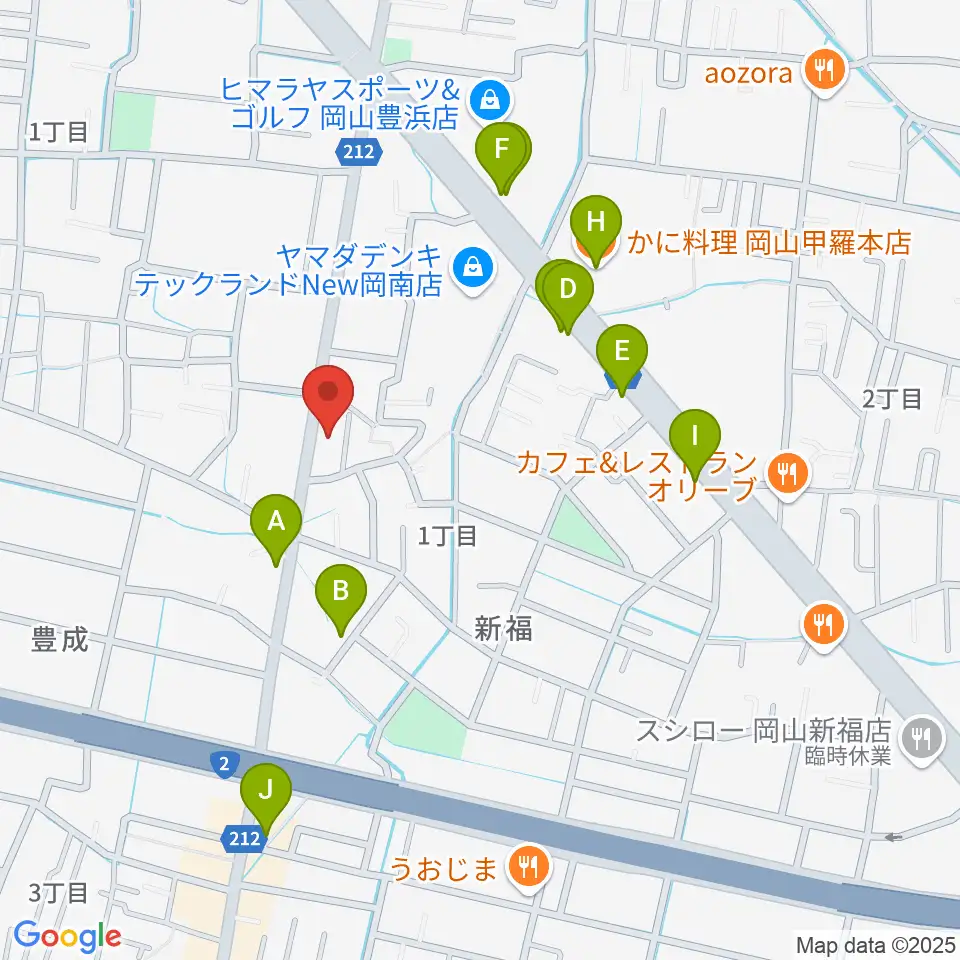 浜松ピアノ店周辺のファミレス・ファーストフード一覧地図