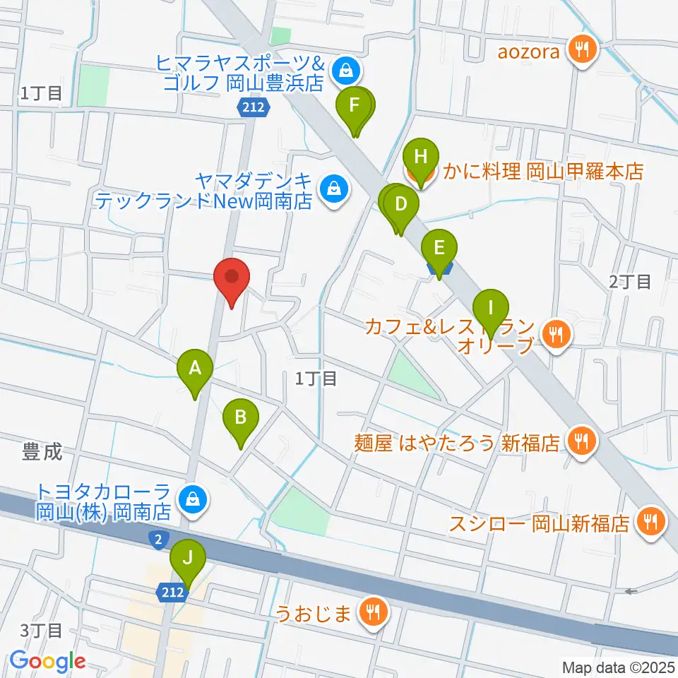 浜松ピアノ店周辺のファミレス・ファーストフード一覧地図