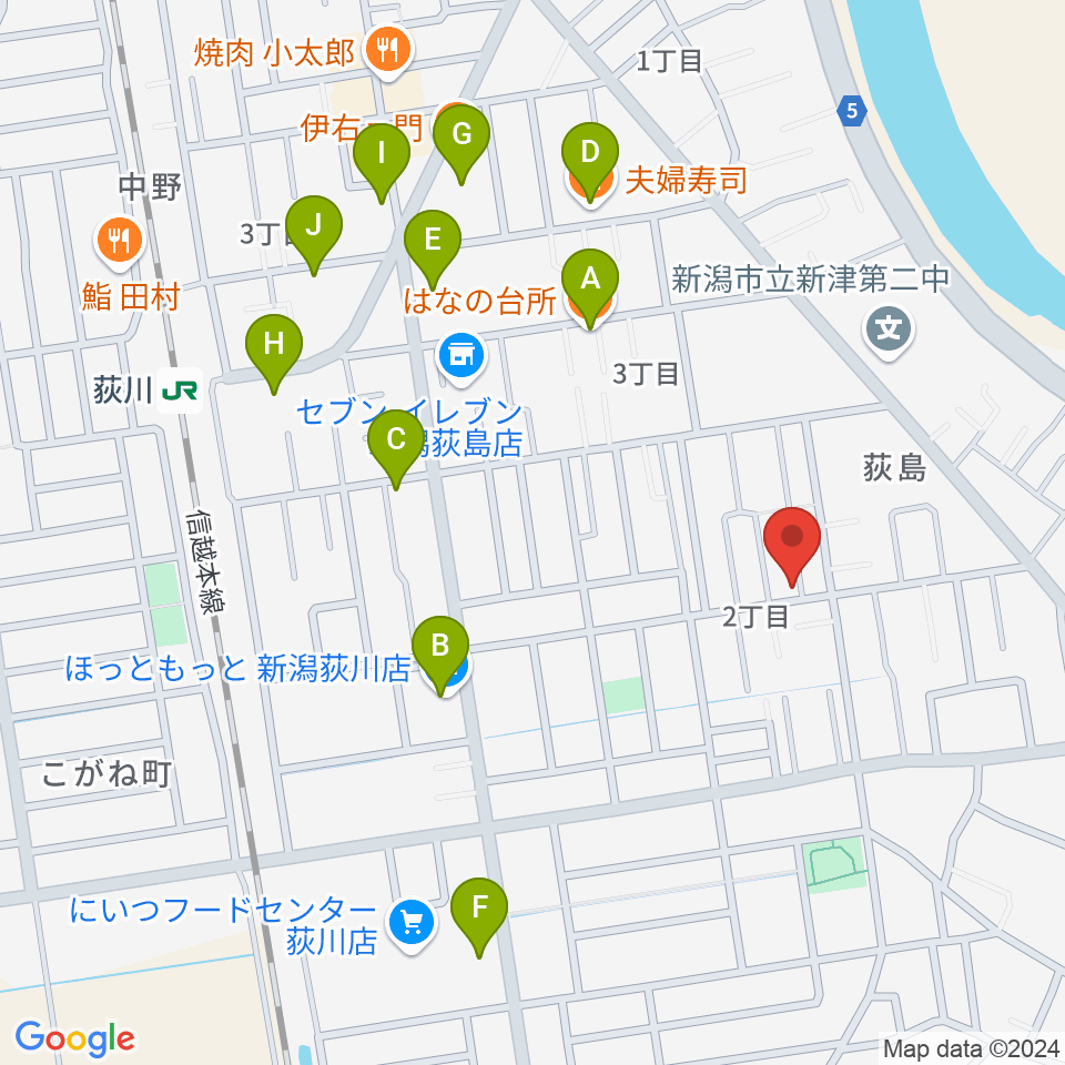 カネヅカ楽器周辺のファミレス・ファーストフード一覧地図