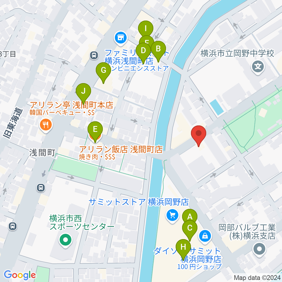 モアハーモニー周辺のファミレス・ファーストフード一覧地図