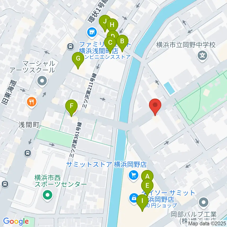 モアハーモニー周辺のファミレス・ファーストフード一覧地図