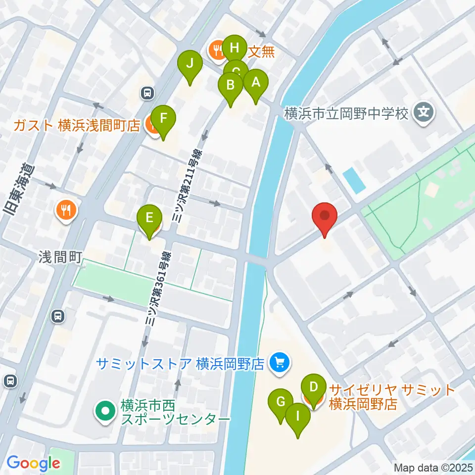 モアハーモニー周辺のファミレス・ファーストフード一覧地図