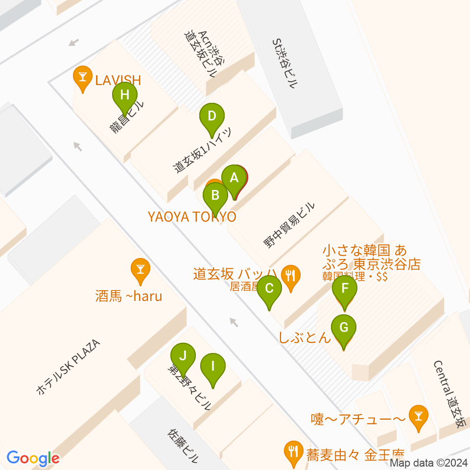 ノナカ・ミュージックハウス周辺のファミレス・ファーストフード一覧地図