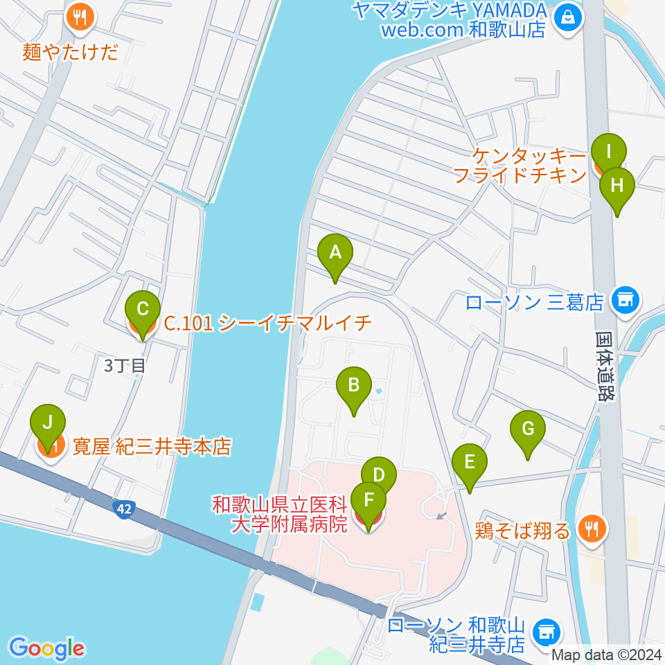 デサフィナード周辺のファミレス・ファーストフード一覧地図