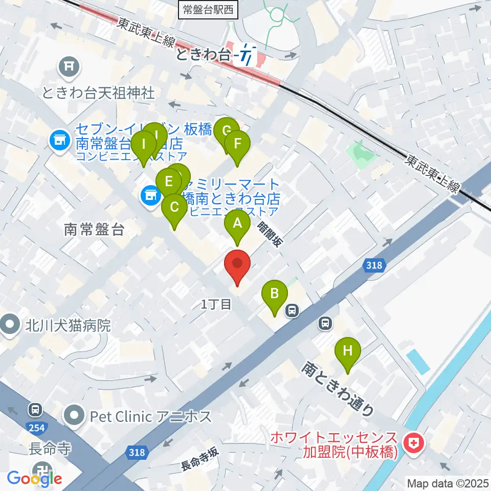 いけぶくろ楽器 ときわ台本店周辺のファミレス・ファーストフード一覧地図