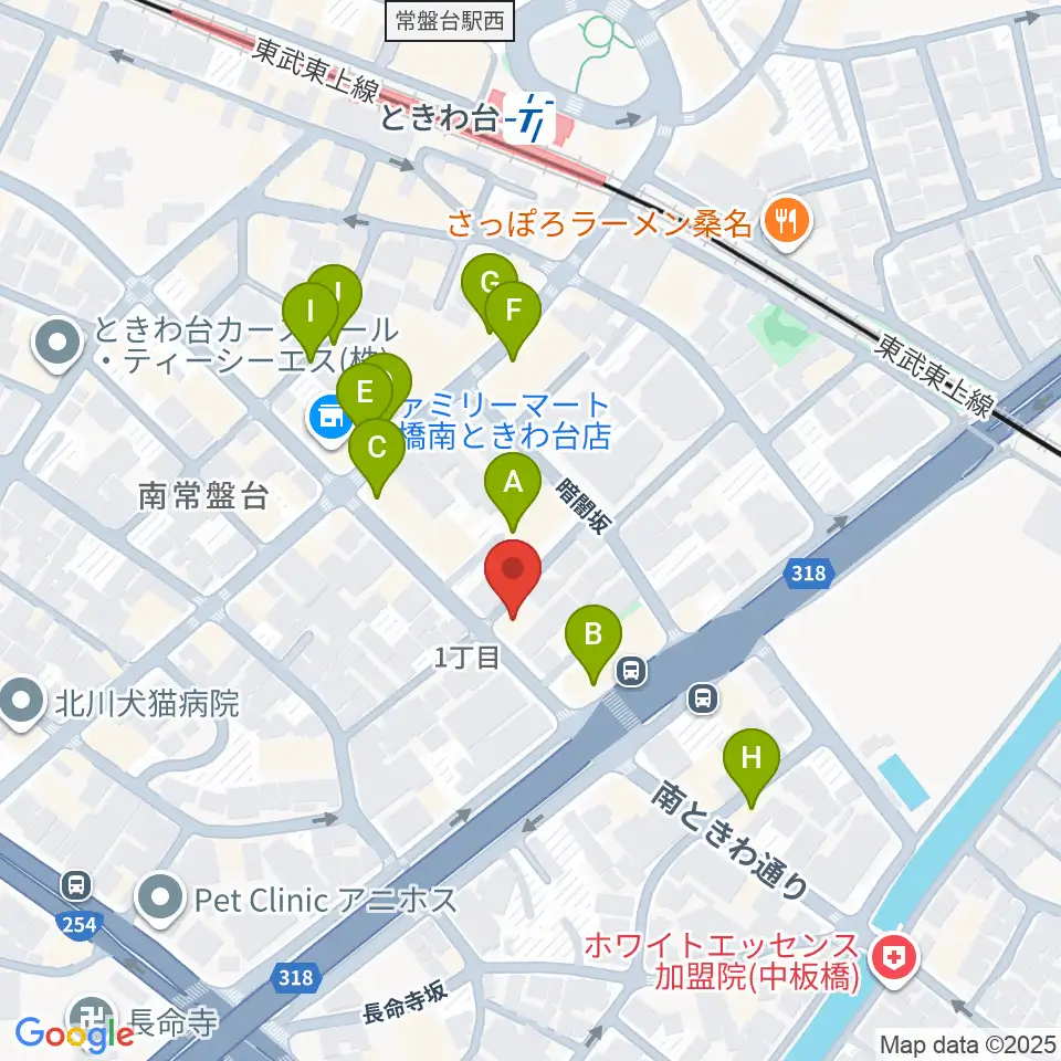 いけぶくろ楽器 ときわ台本店周辺のファミレス・ファーストフード一覧地図