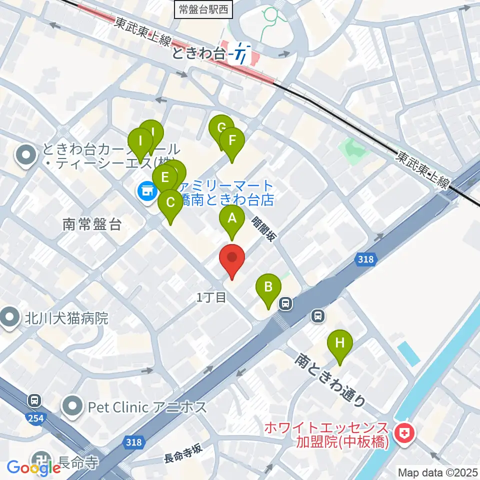 いけぶくろ楽器 ときわ台本店周辺のファミレス・ファーストフード一覧地図