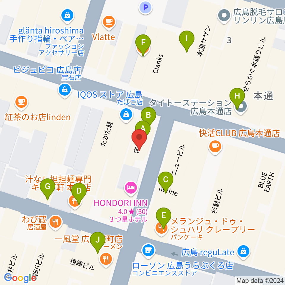 BIGBOSS広島周辺のファミレス・ファーストフード一覧地図