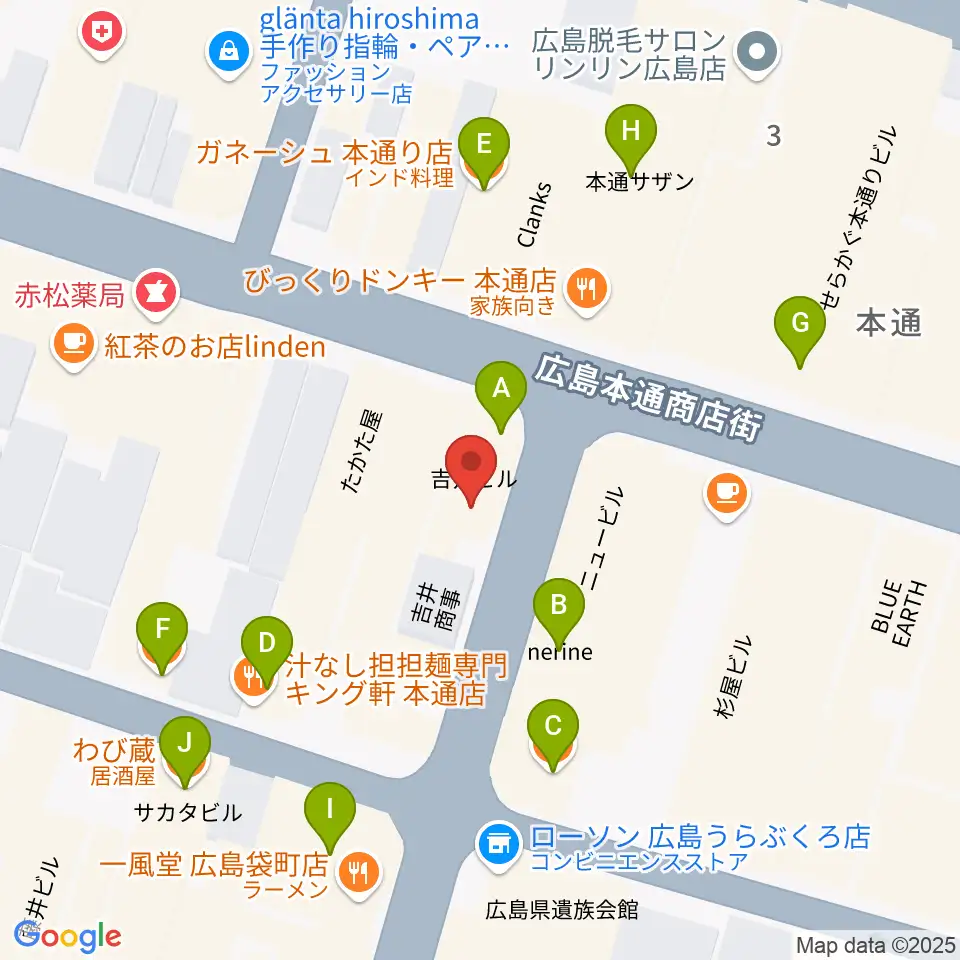 BIGBOSS広島周辺のファミレス・ファーストフード一覧地図