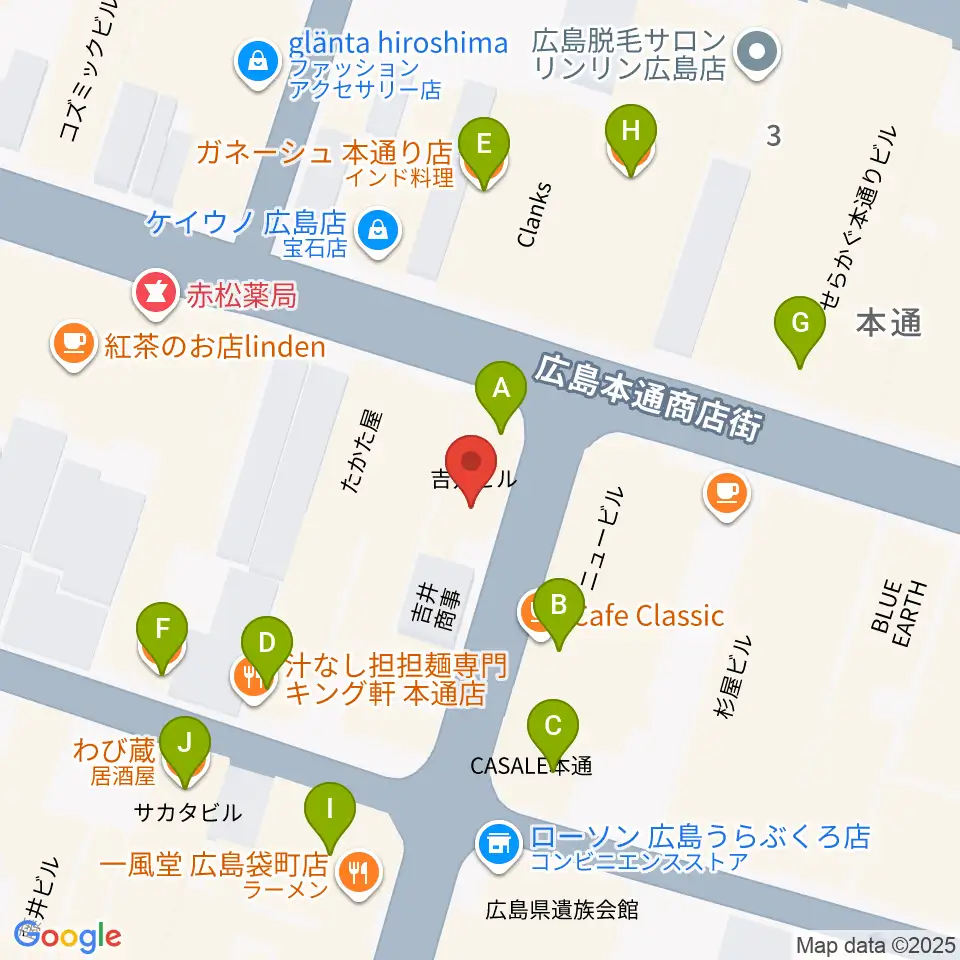 BIGBOSS広島周辺のファミレス・ファーストフード一覧地図