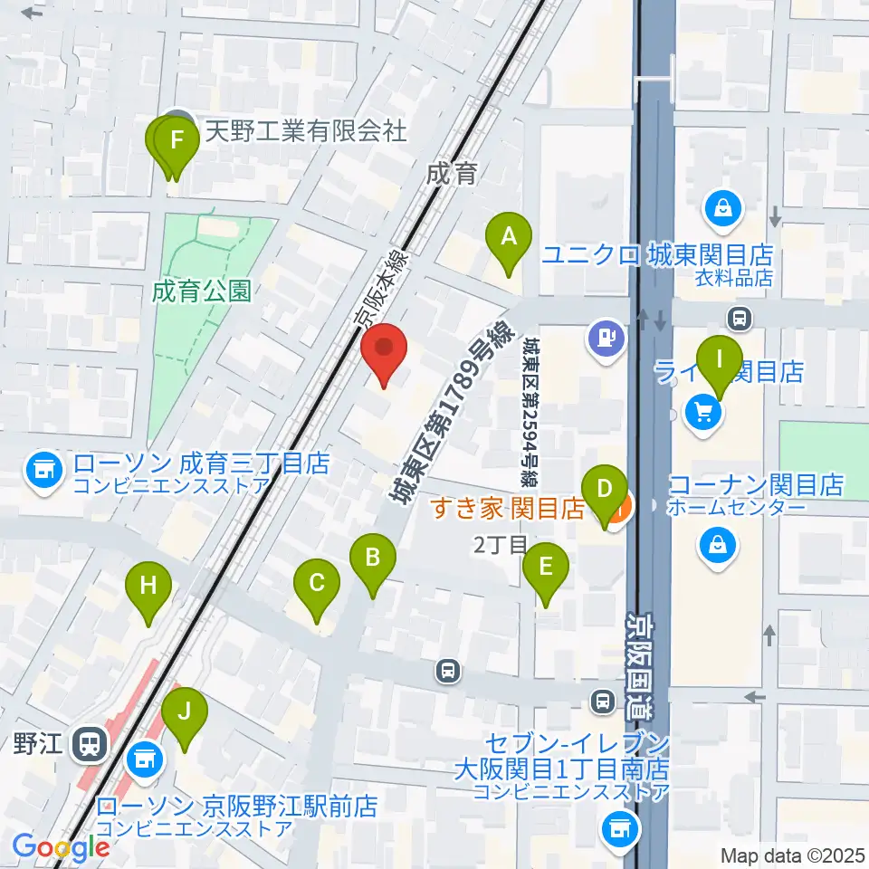 アトリエS-pace周辺のファミレス・ファーストフード一覧地図
