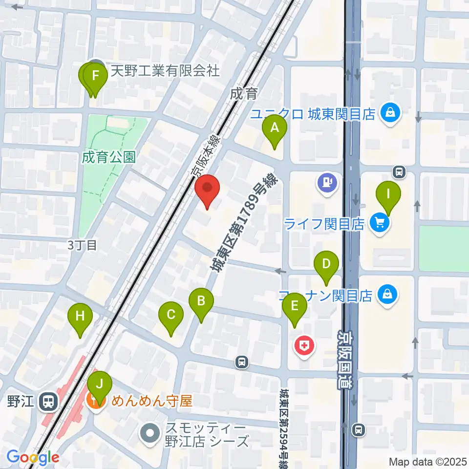 アトリエS-pace周辺のファミレス・ファーストフード一覧地図