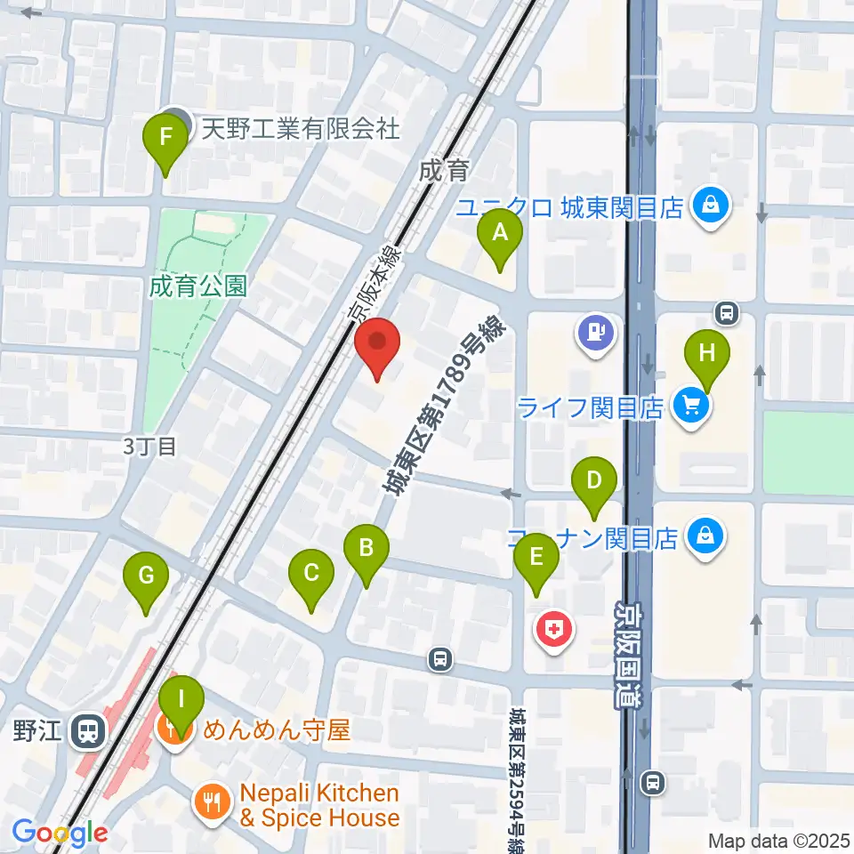 アトリエS-pace周辺のファミレス・ファーストフード一覧地図