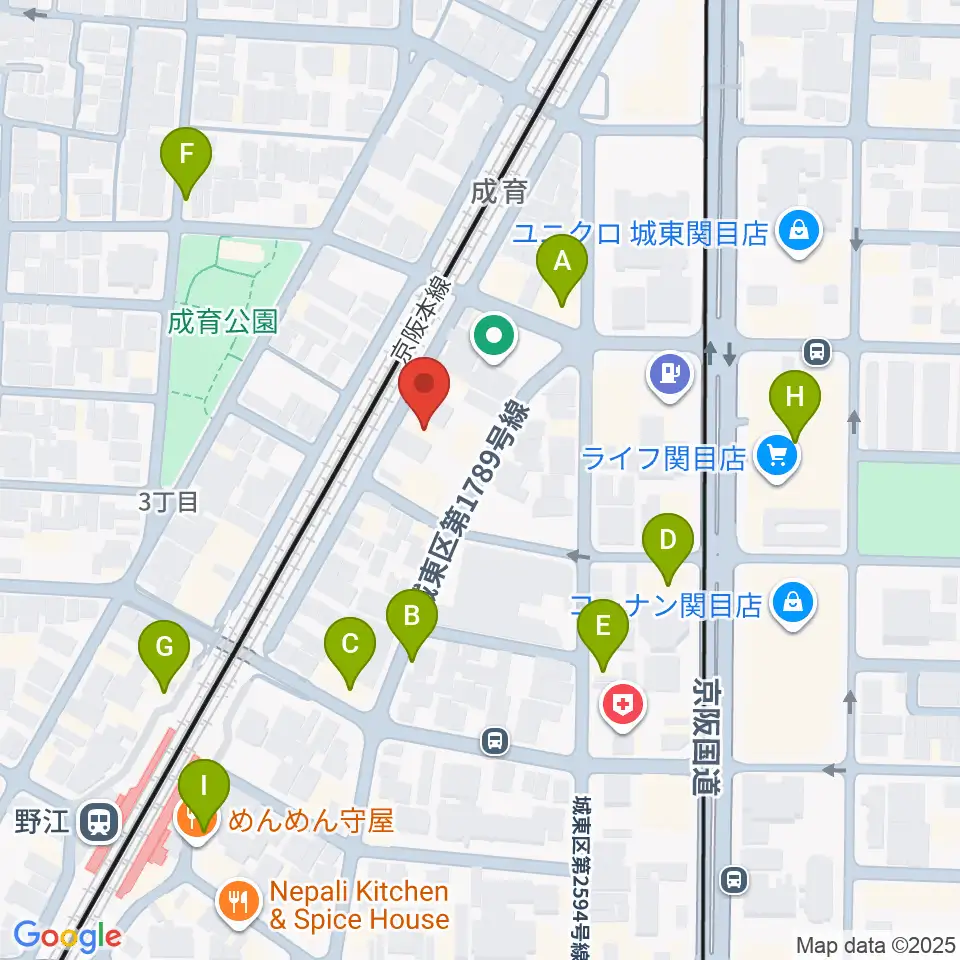 アトリエS-pace周辺のファミレス・ファーストフード一覧地図