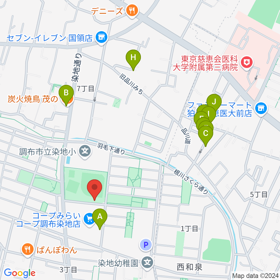 音楽教室『箱』周辺のファミレス・ファーストフード一覧地図