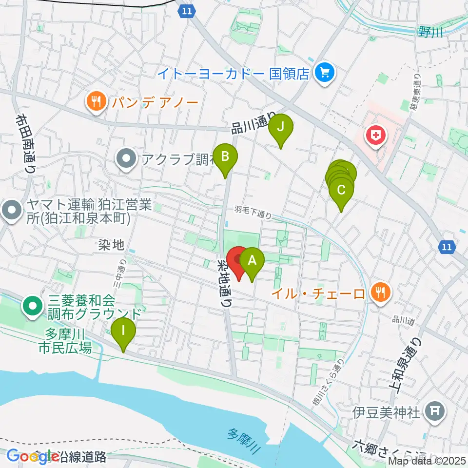 音楽教室『箱』周辺のファミレス・ファーストフード一覧地図