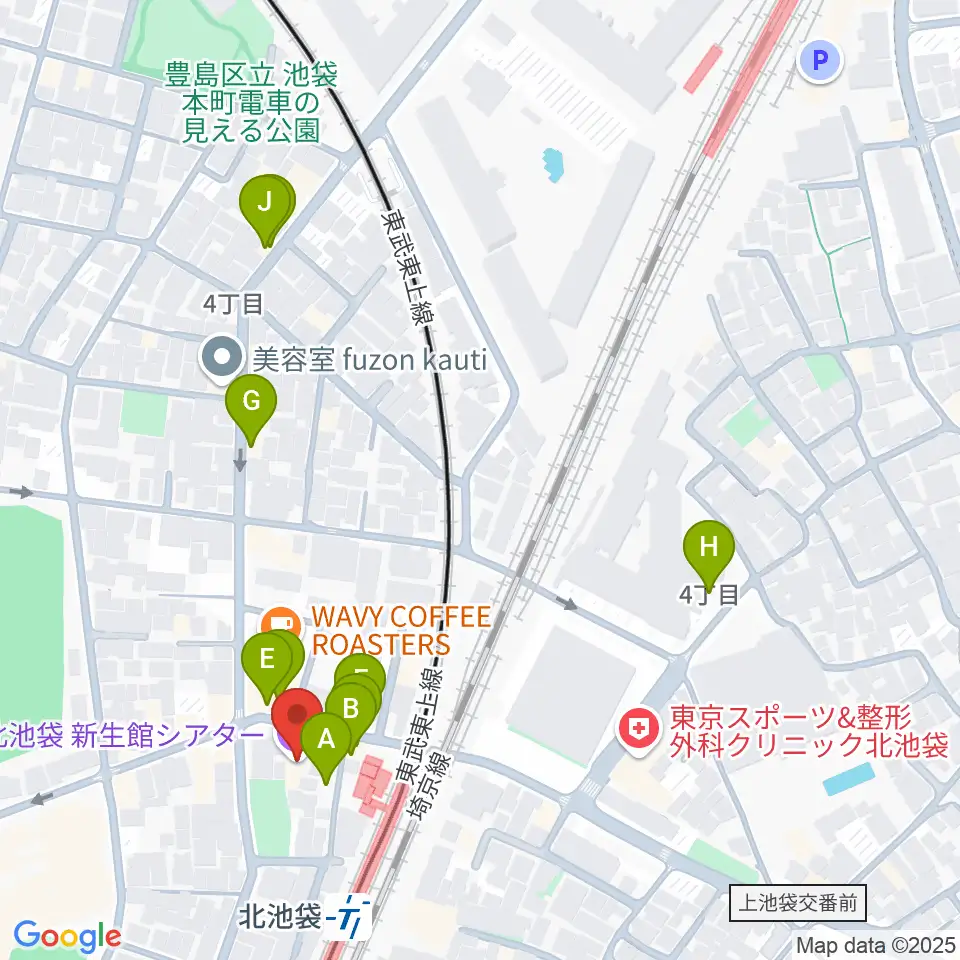 新生館シアター周辺のファミレス・ファーストフード一覧地図
