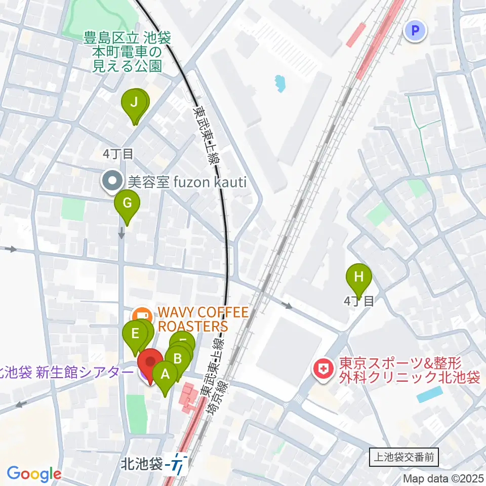 新生館シアター周辺のファミレス・ファーストフード一覧地図