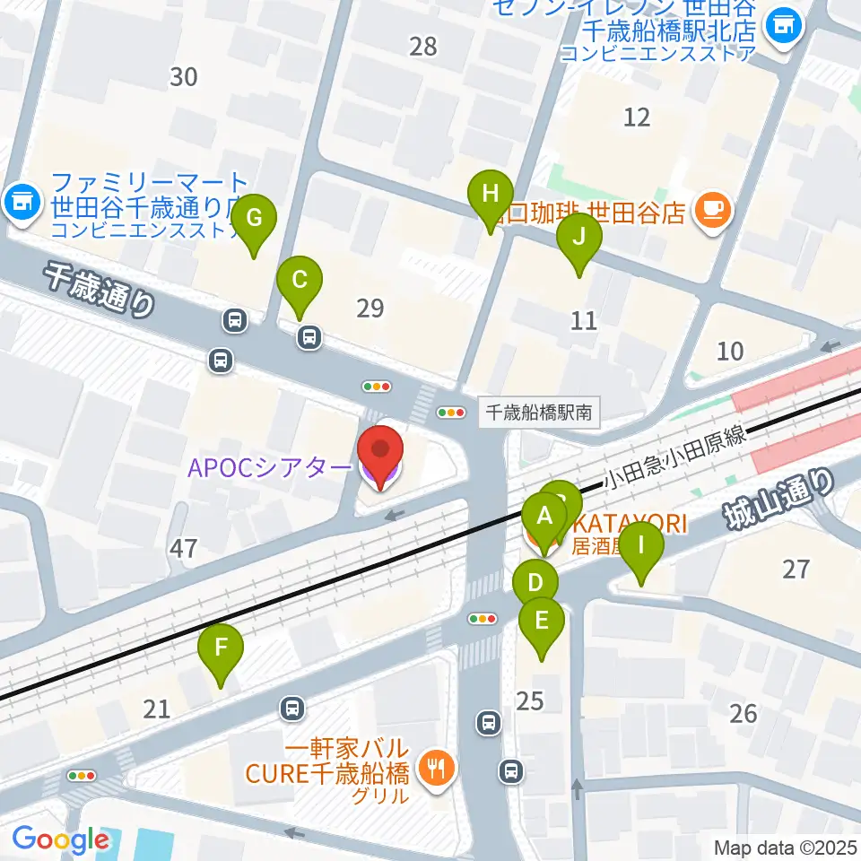 APOCシアター周辺のファミレス・ファーストフード一覧地図