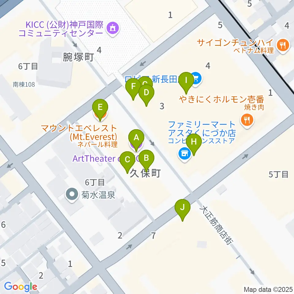 アートシアターdB神戸周辺のファミレス・ファーストフード一覧地図
