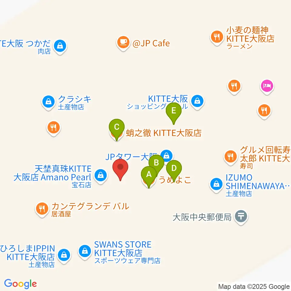 SkyシアターMBS周辺のファミレス・ファーストフード一覧地図