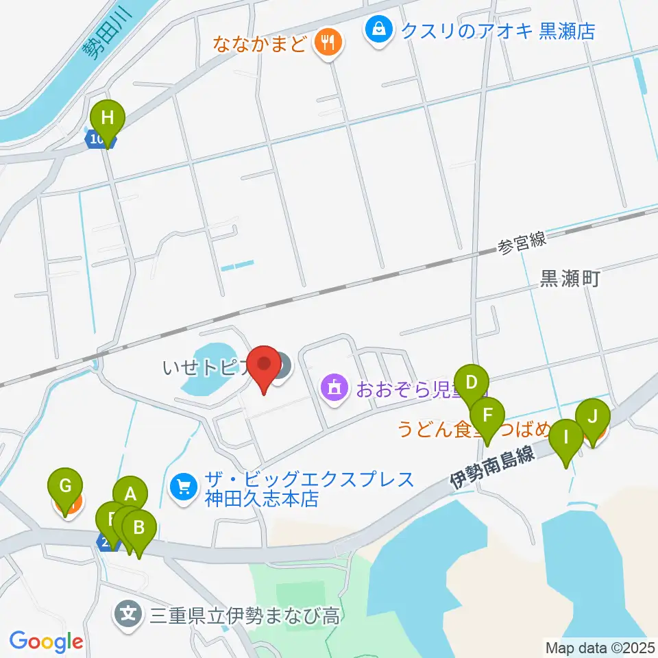 いせトピア周辺のファミレス・ファーストフード一覧地図