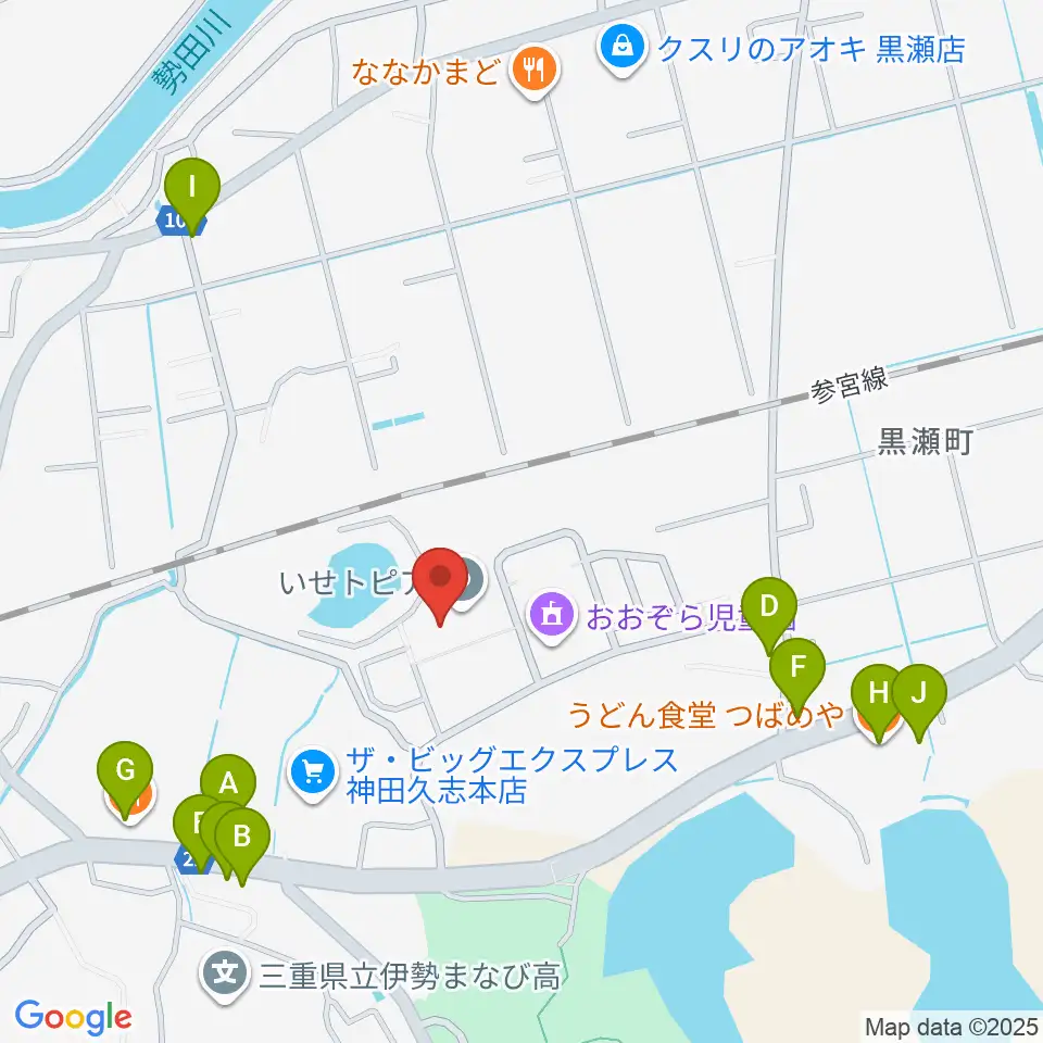 いせトピア周辺のファミレス・ファーストフード一覧地図