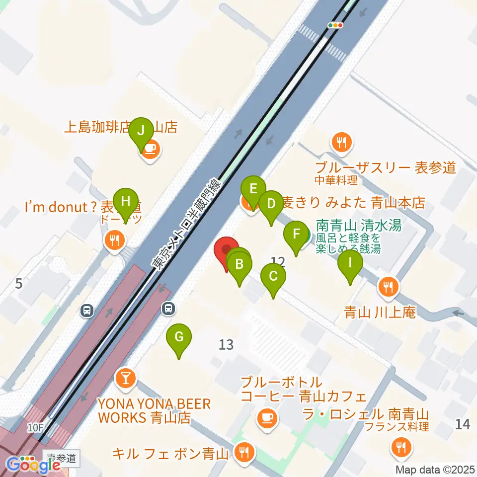 表参道ジャズバード周辺のファミレス・ファーストフード一覧地図