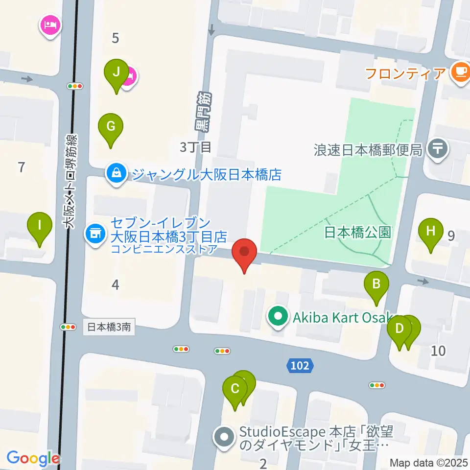 インディペンデントシアター1st周辺のファミレス・ファーストフード一覧地図
