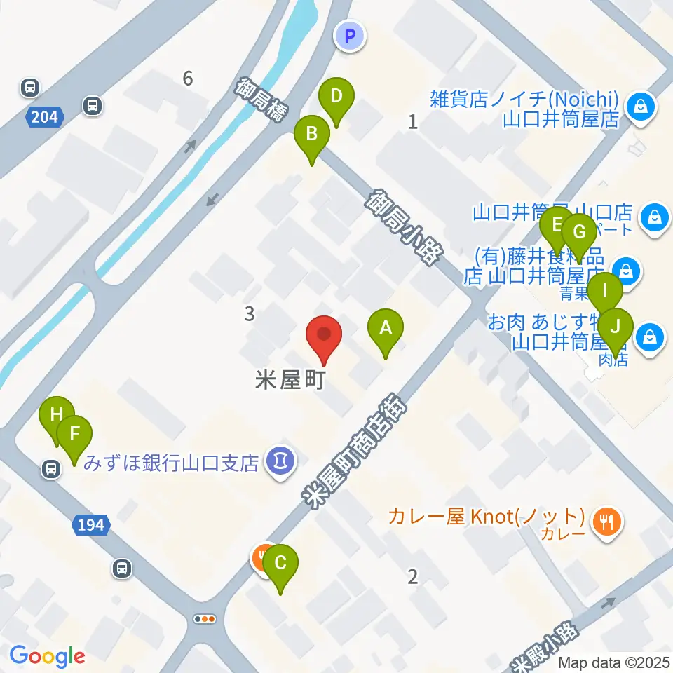 グランドミック三好屋楽器周辺のファミレス・ファーストフード一覧地図