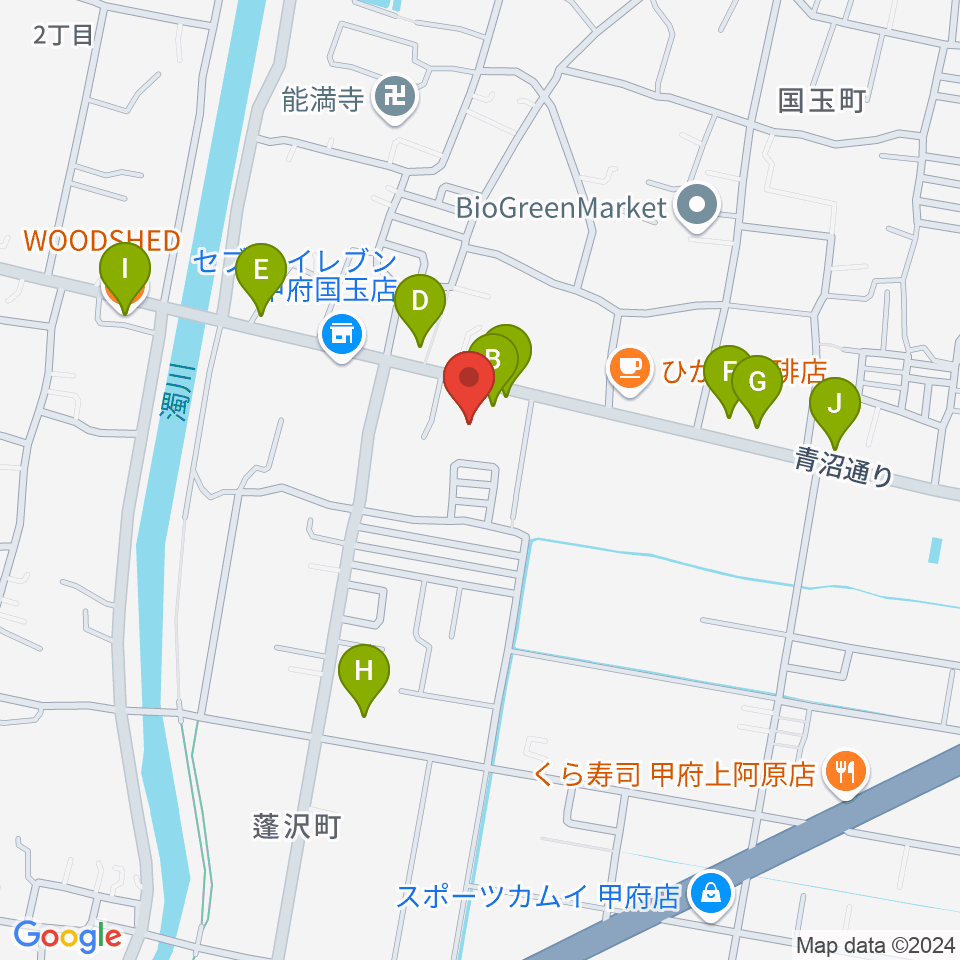 カフェパストリアス周辺のファミレス・ファーストフード一覧地図