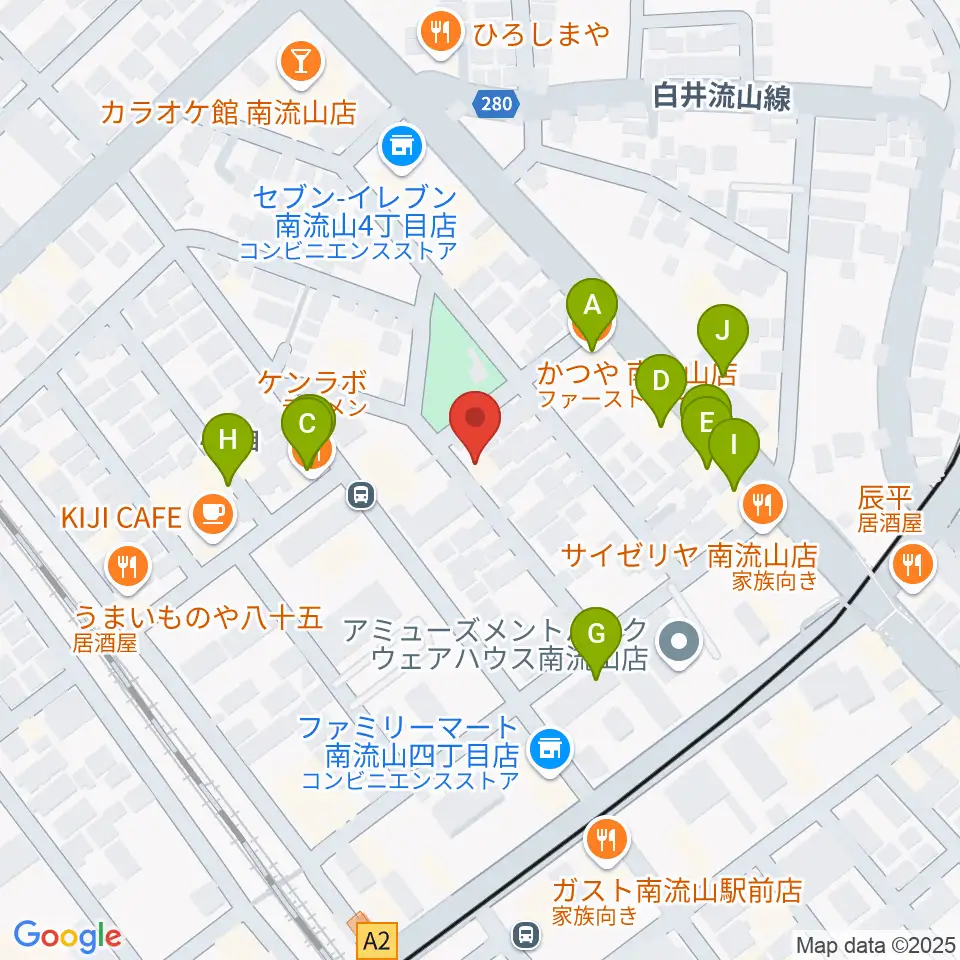みみミュージック周辺のファミレス・ファーストフード一覧地図