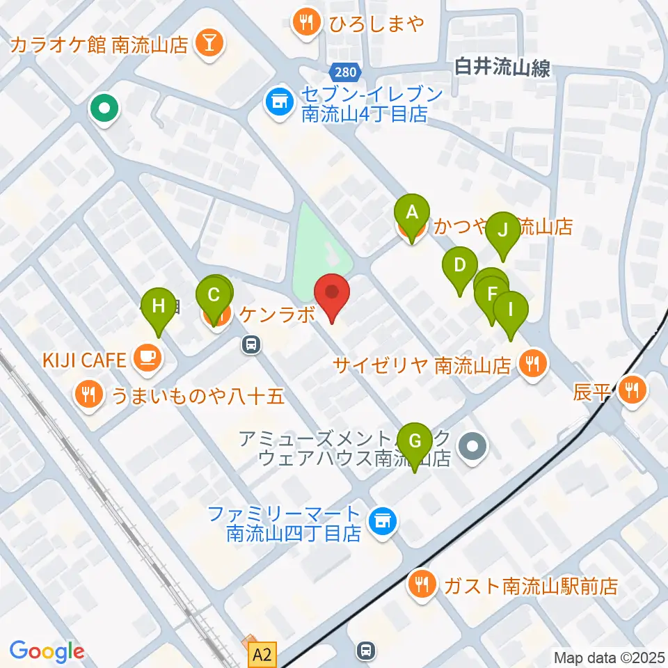 みみミュージック周辺のファミレス・ファーストフード一覧地図