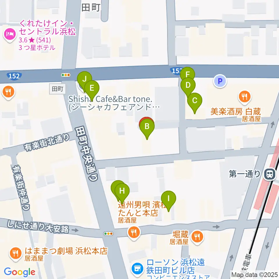 浜松ハァーミットドルフィン周辺のファミレス・ファーストフード一覧地図