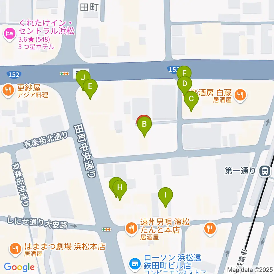 浜松ハァーミットドルフィン周辺のファミレス・ファーストフード一覧地図