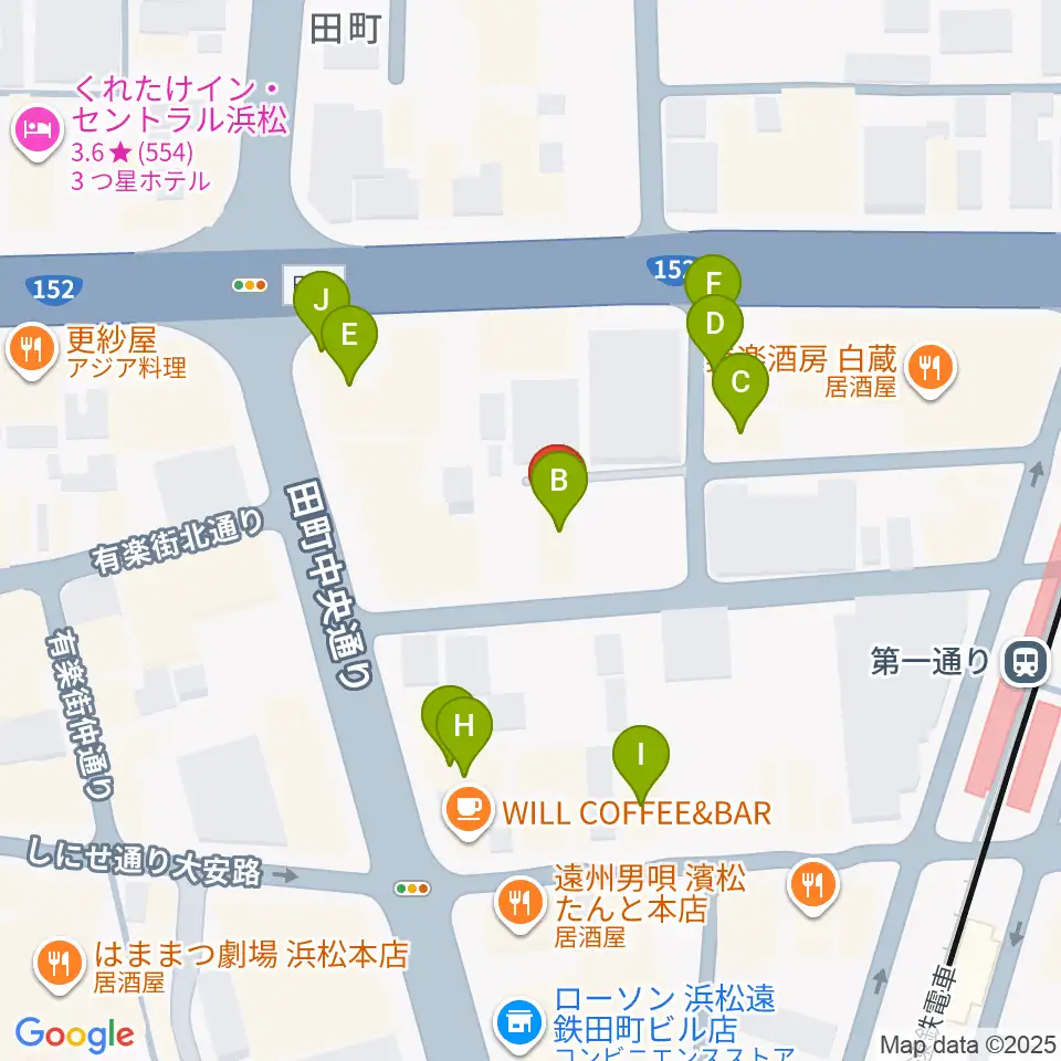 浜松ハァーミットドルフィン周辺のファミレス・ファーストフード一覧地図