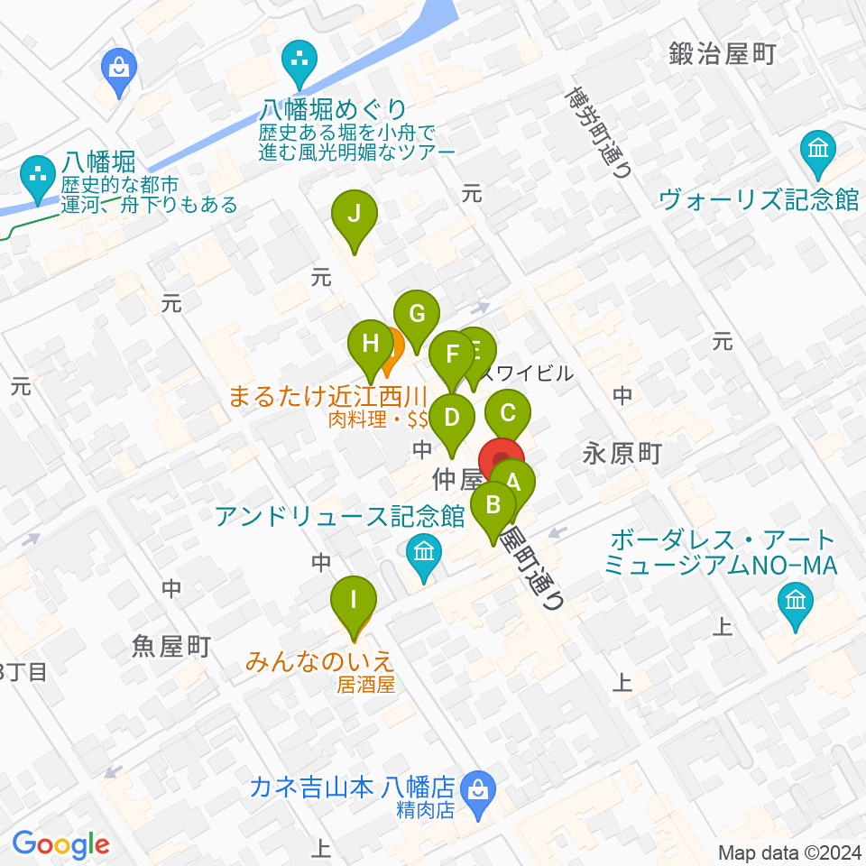 近江八幡 酒游舘周辺のファミレス・ファーストフード一覧地図