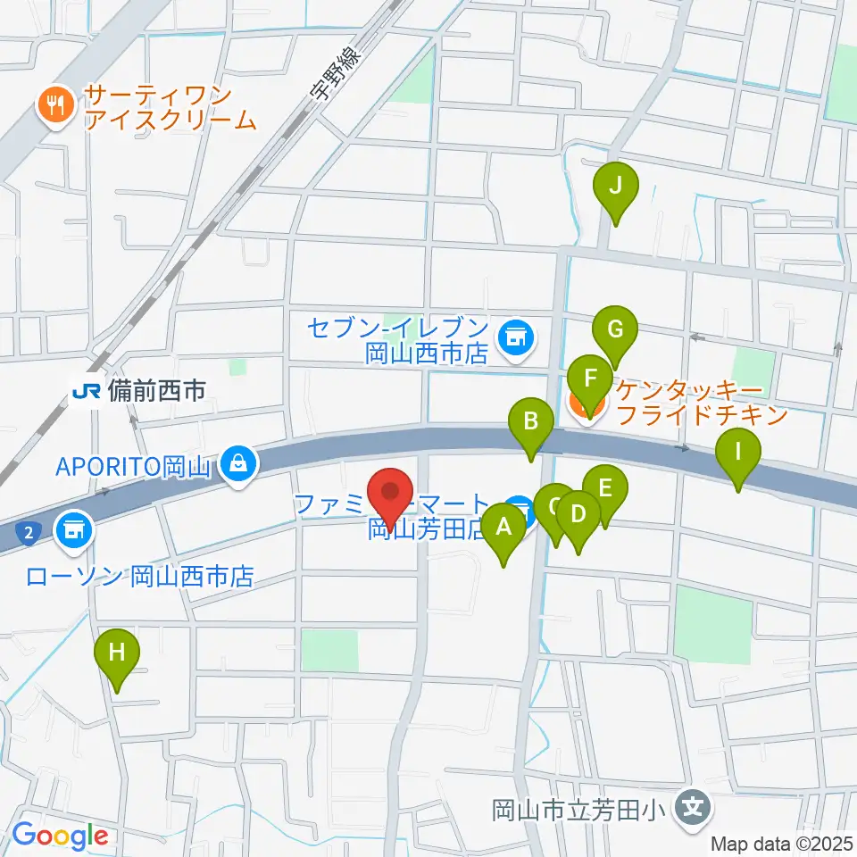 喜多商事株式会社周辺のファミレス・ファーストフード一覧地図