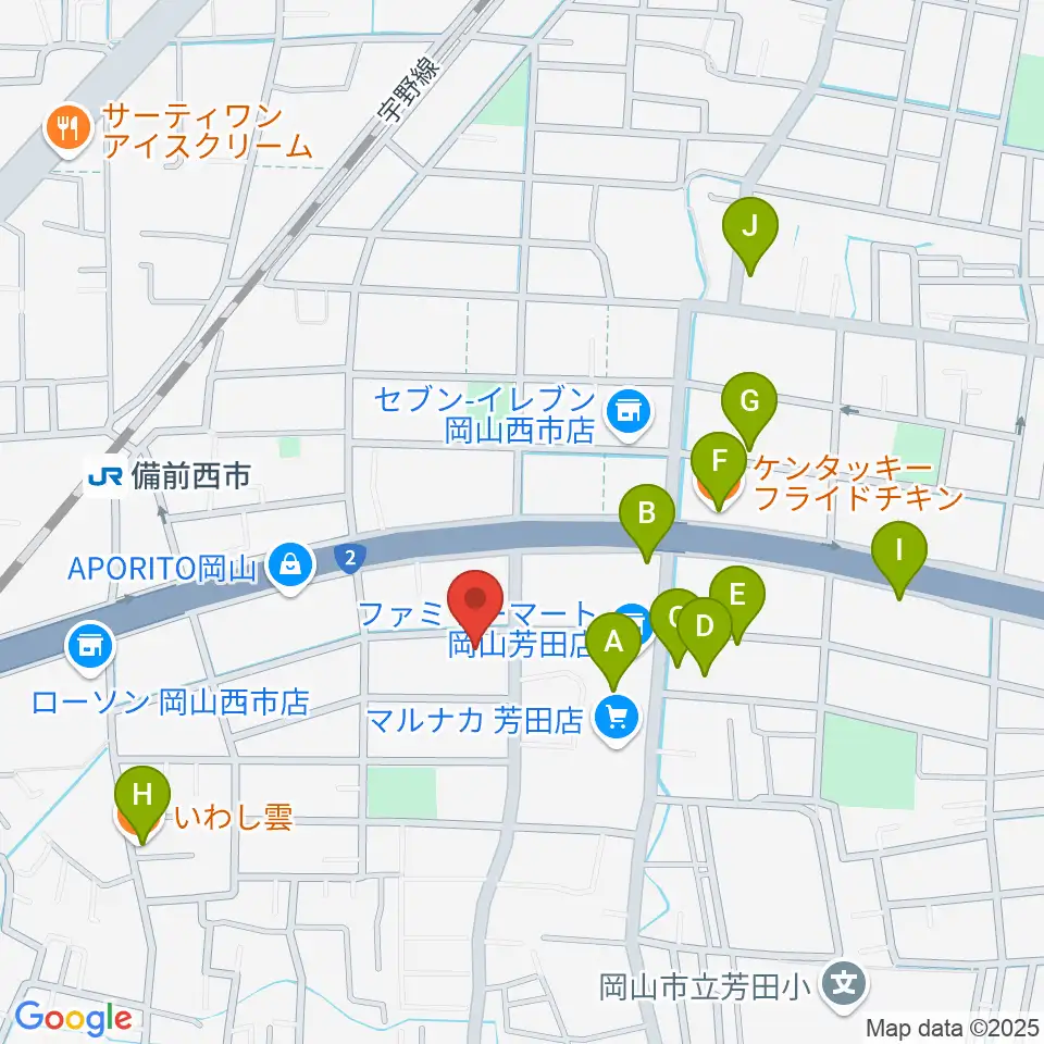 喜多商事株式会社周辺のファミレス・ファーストフード一覧地図