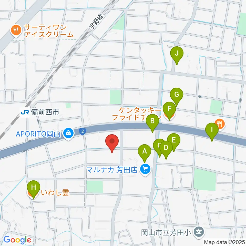 喜多商事株式会社周辺のファミレス・ファーストフード一覧地図