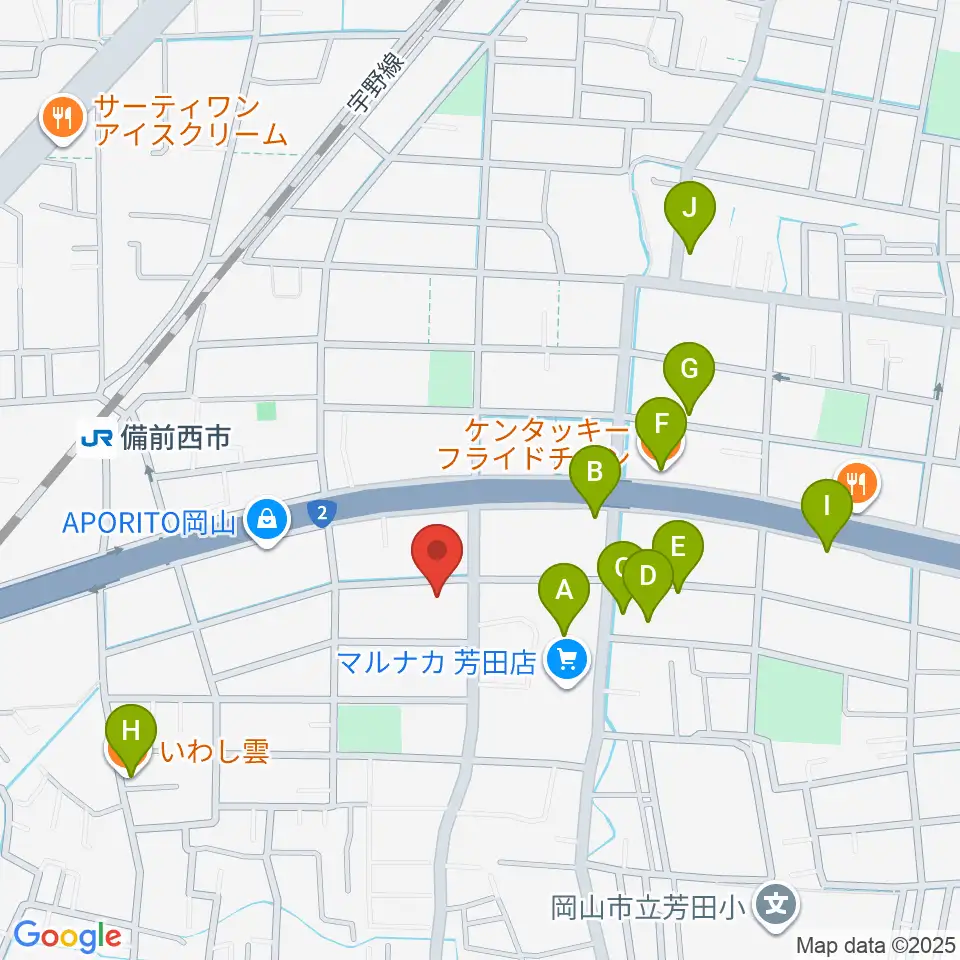 喜多商事株式会社周辺のファミレス・ファーストフード一覧地図