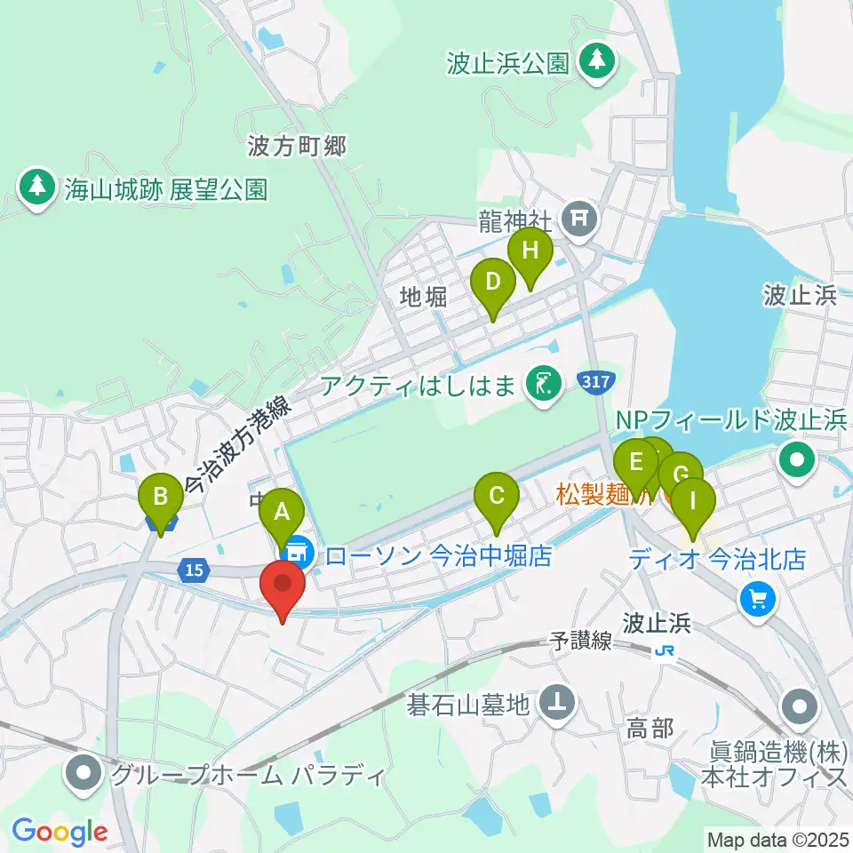南海ピアノ周辺のファミレス・ファーストフード一覧地図