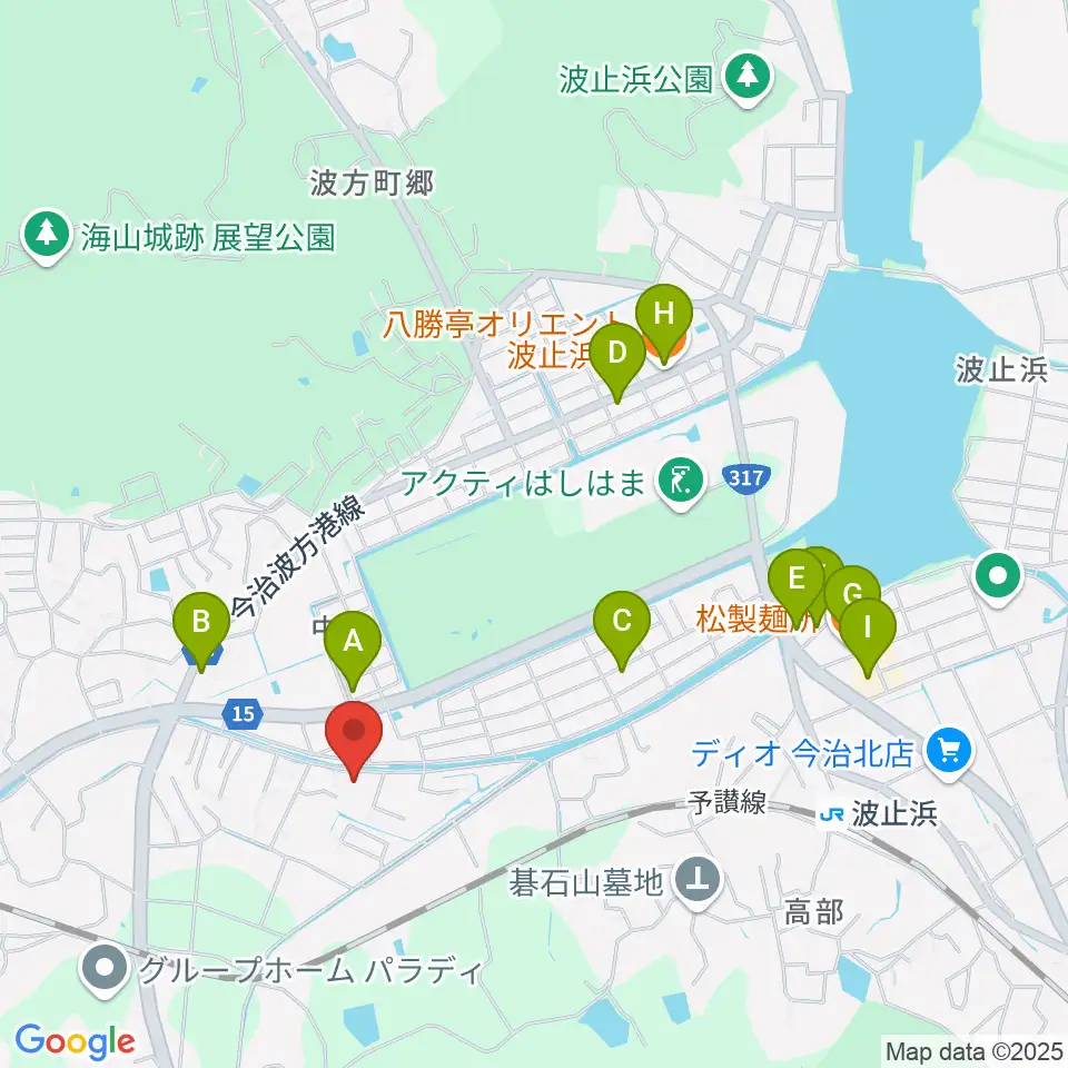 南海ピアノ周辺のファミレス・ファーストフード一覧地図