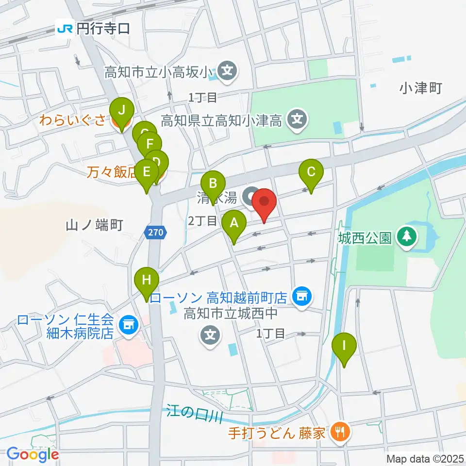 南四国ピアノ販売周辺のファミレス・ファーストフード一覧地図