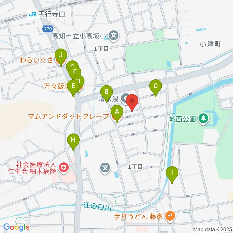 南四国ピアノ販売周辺のファミレス・ファーストフード一覧地図