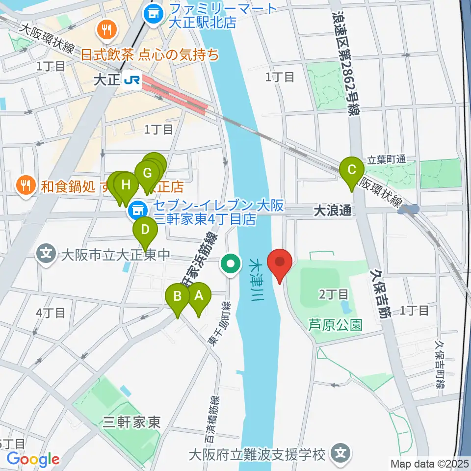 KARAKURIスタジオ周辺のファミレス・ファーストフード一覧地図